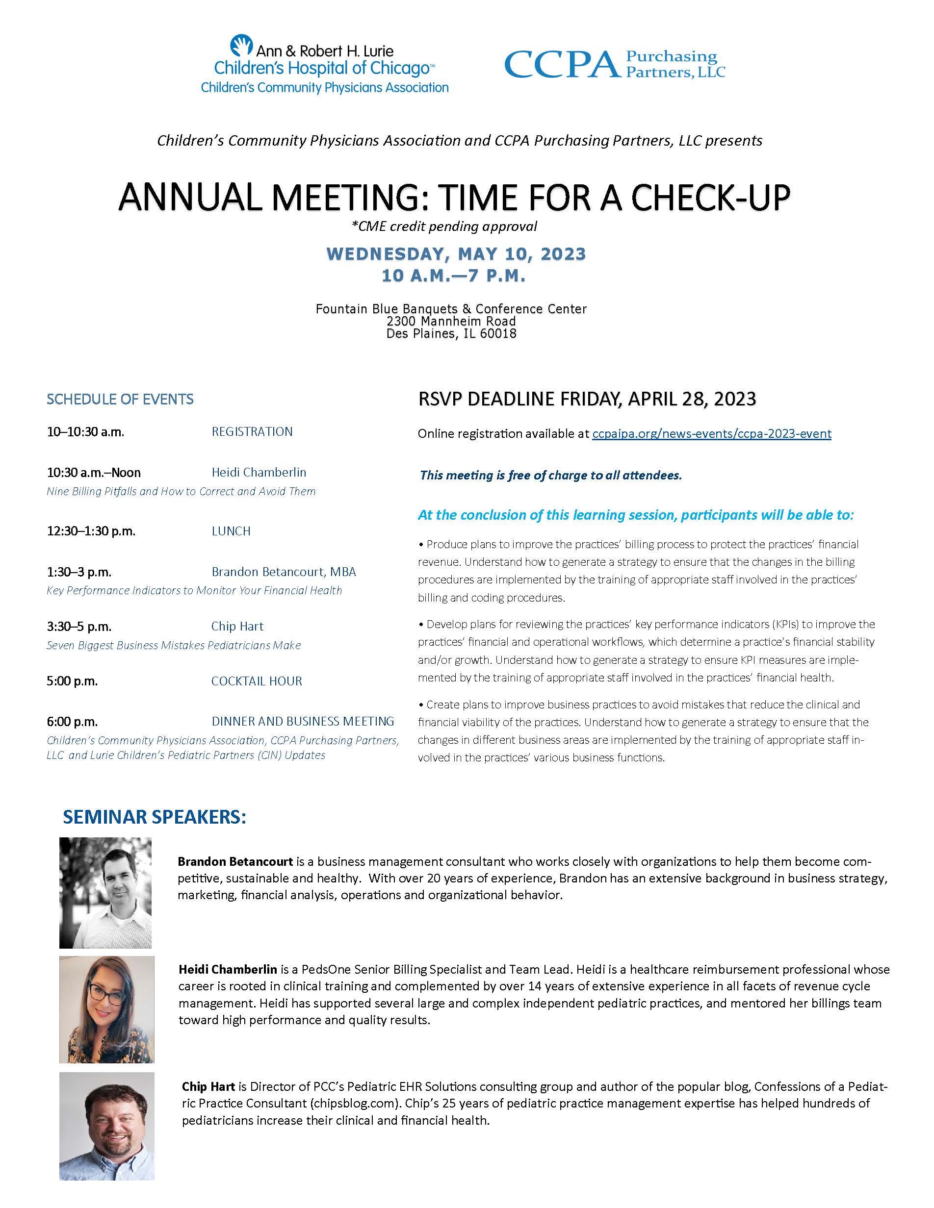 Time for a check-up/ annual meeting